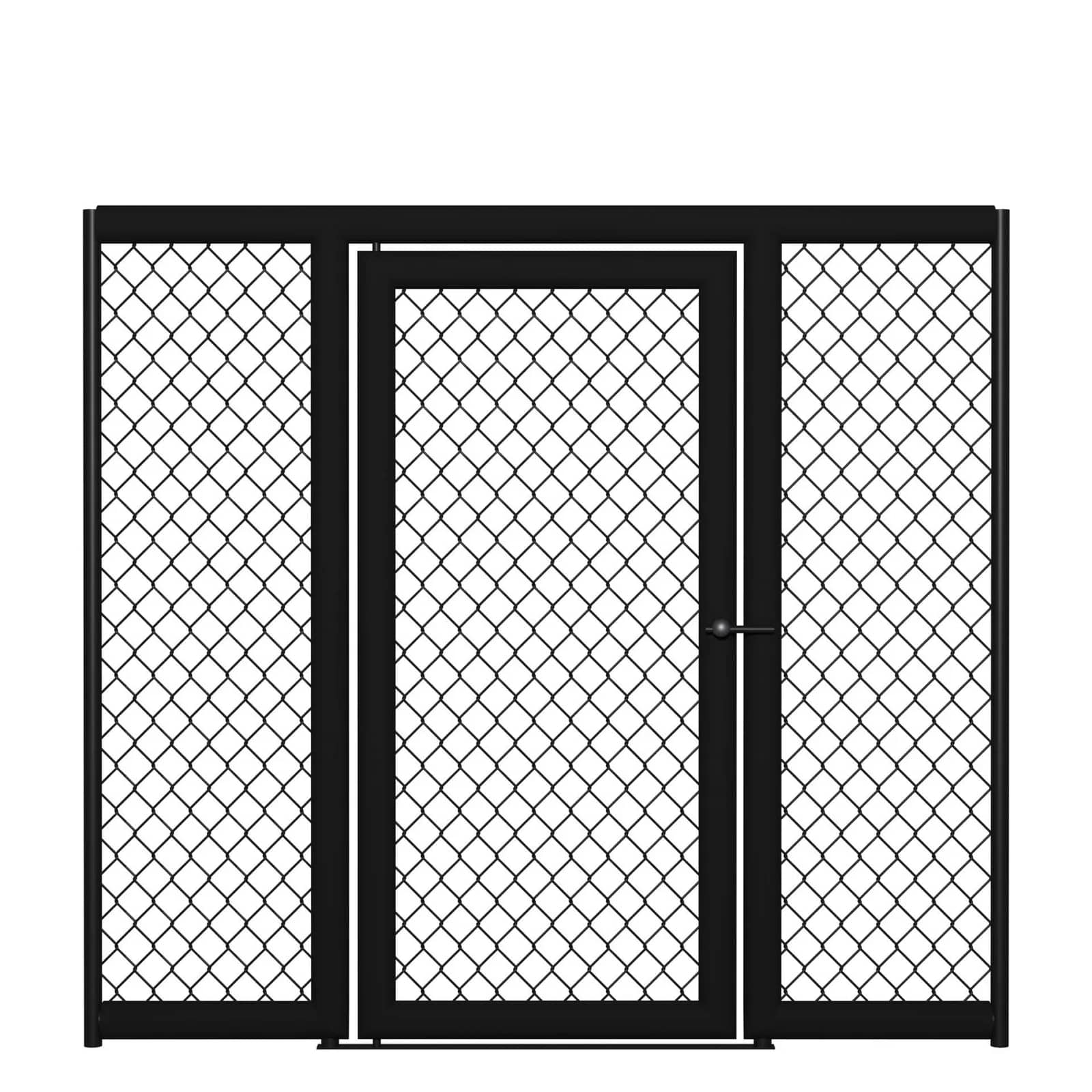 Panel med dør til MMA-bur