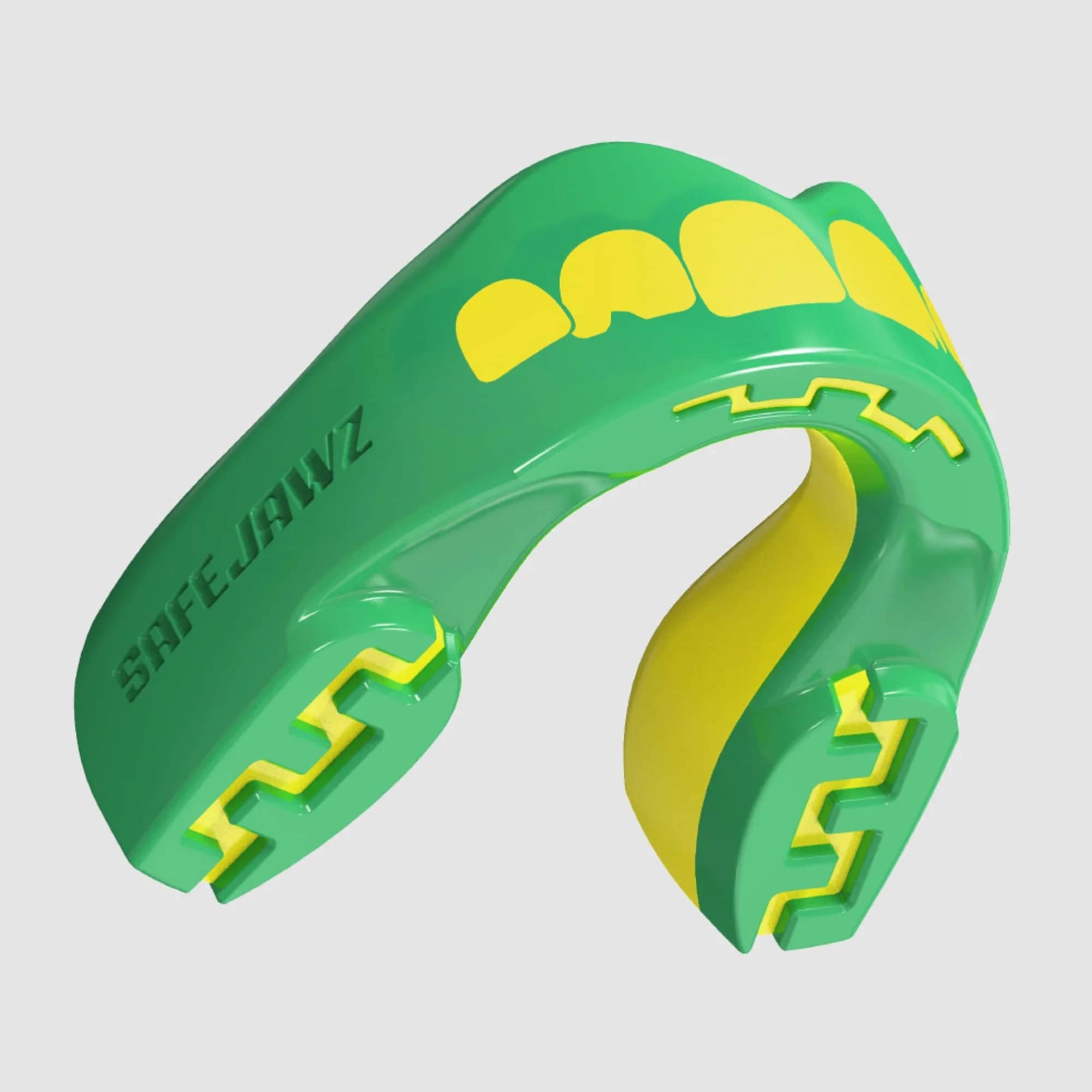 SafeJawz 'Ogre' tannbeskytter · Extro · Green & Yellow – originalt produktbilde fra SafeJawz