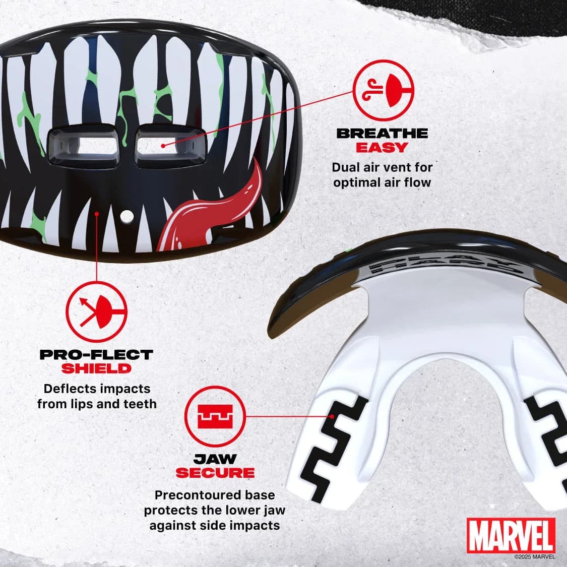 SafeJawz Marvel leppebeskytter Venom tannbeskytter – alternativt bilde fra SafeJawz