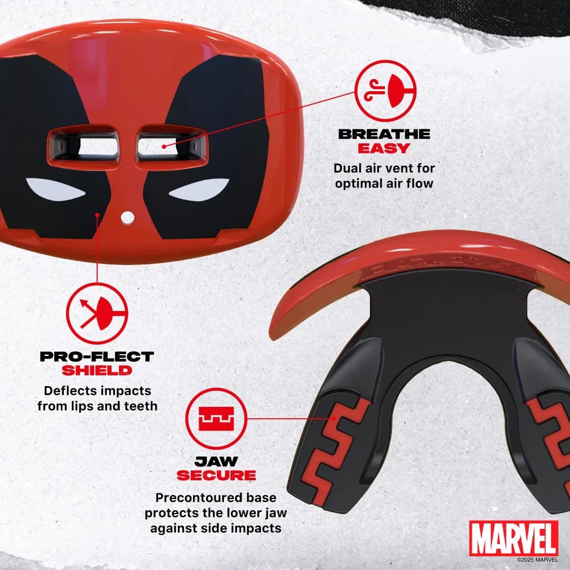 SafeJawz Marvel leppebeskytter Deadpool tannbeskytter – alternativt bilde fra SafeJawz