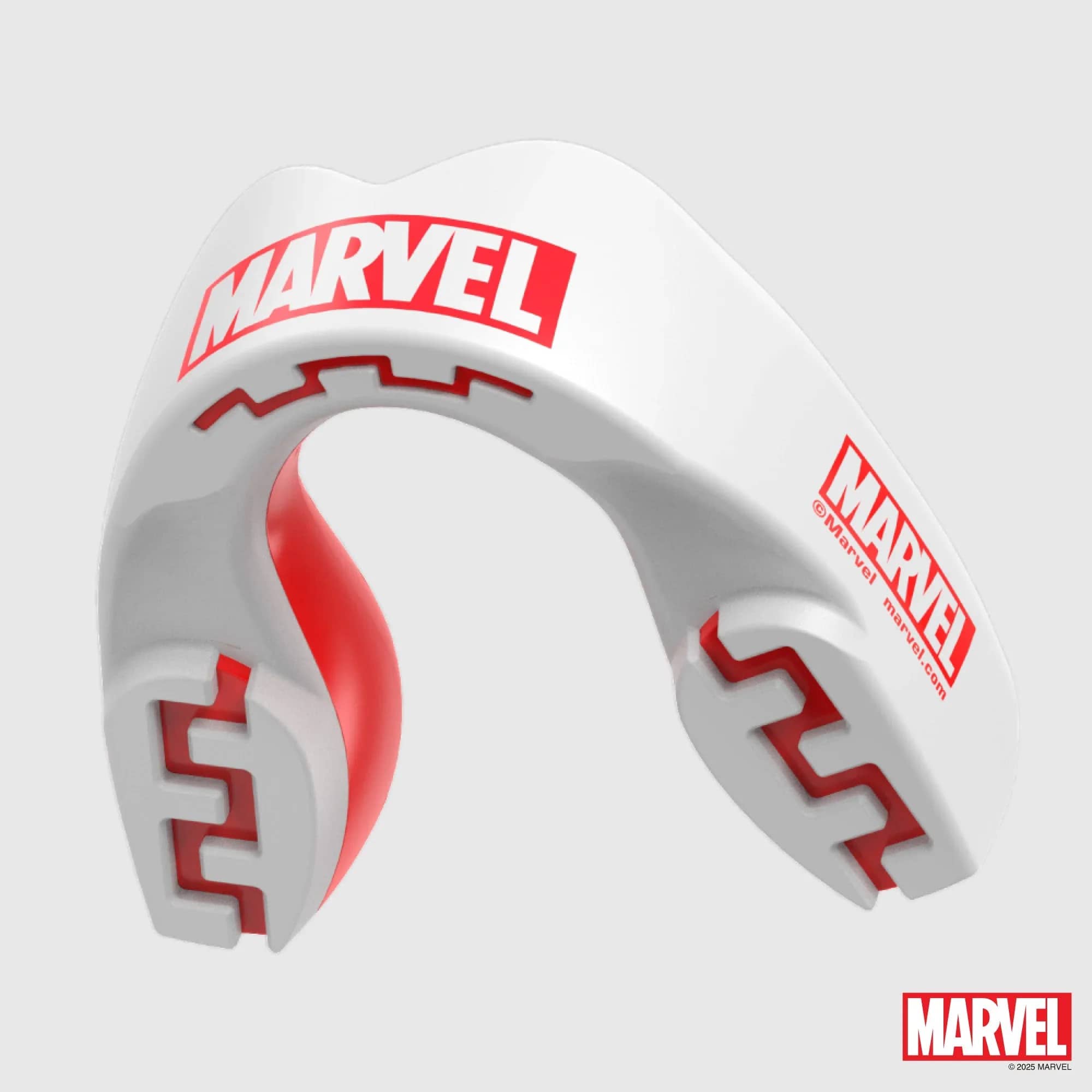 SafeJawz Marvel Logo tannbeskytter · White – originalt produktbilde fra SafeJawz